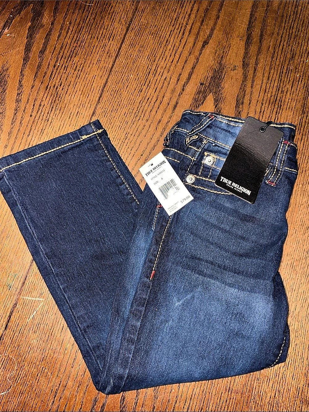 True Religion Ricky Relaxed Straight Boys Jeans Blue Size 6 NWT